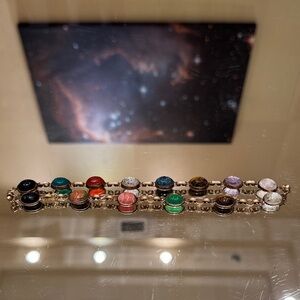 Vintage Scarab Gemstone 14k Gold Filled Magnetic Bracelet Set